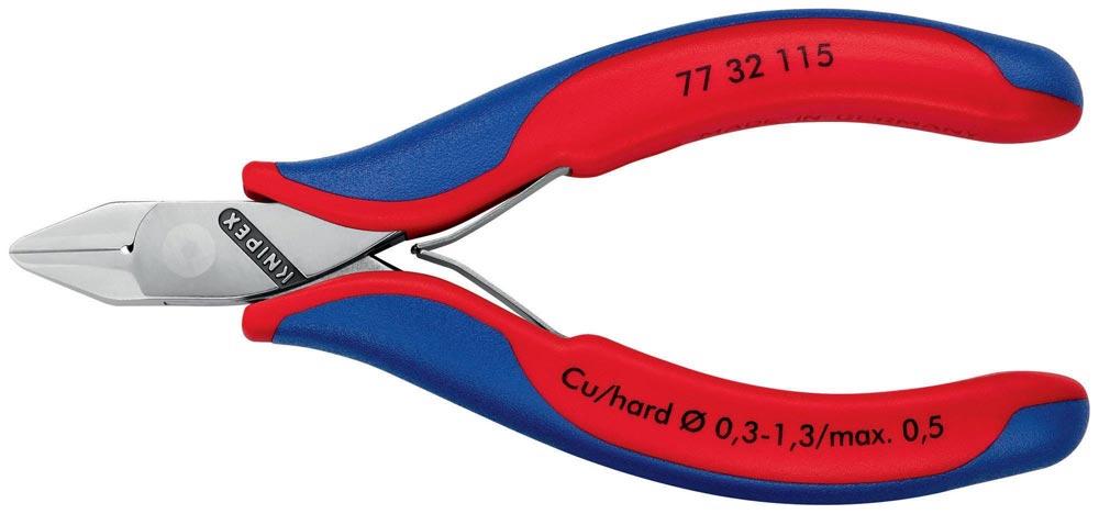 Elektronik-Seitenschneider Länge 115 mm Form 3 Facette ja, klein Mehrkomponenten-Hüllen spiegelpoliert