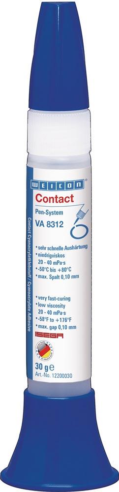 Cyanacrylatklebstoff Contact VA 8312 30 g ISEGA farblos Pen-System