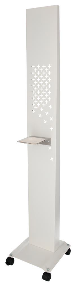 Universalsäule Stahlblech weiß für Spender Desinfektion