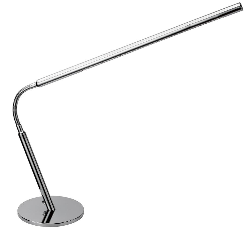 Schreibtischleuchte, LED, mit Standfuß, flexibler Leuchtenkopf, 33x0,12 W, 230 V, verchromt, inkl. Leuchtmittel