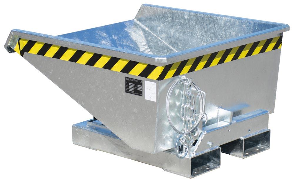 Mulden-Selbstkipper, Abrollsystem, LxBxH 960x925x540 mm, Vol. 0,225 cbm, Traglast 750 kg, feuerverzinkt