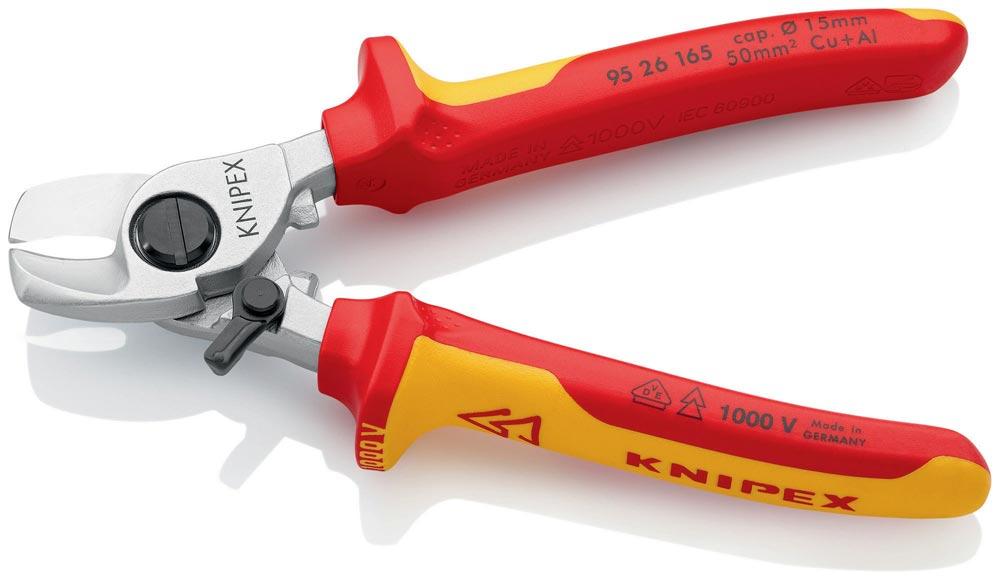 Kabelschere Länge 165 mm Kopf verchromt VDE Mehrkomponenten-Hüllen Form 2
