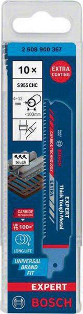 Säbelsägeblatt Expert Thick Tough Metal Länge 150 mm Breite 25 mm Zahnteilung TPI 8 3 mm S-Schaft 10 Stück / Karte