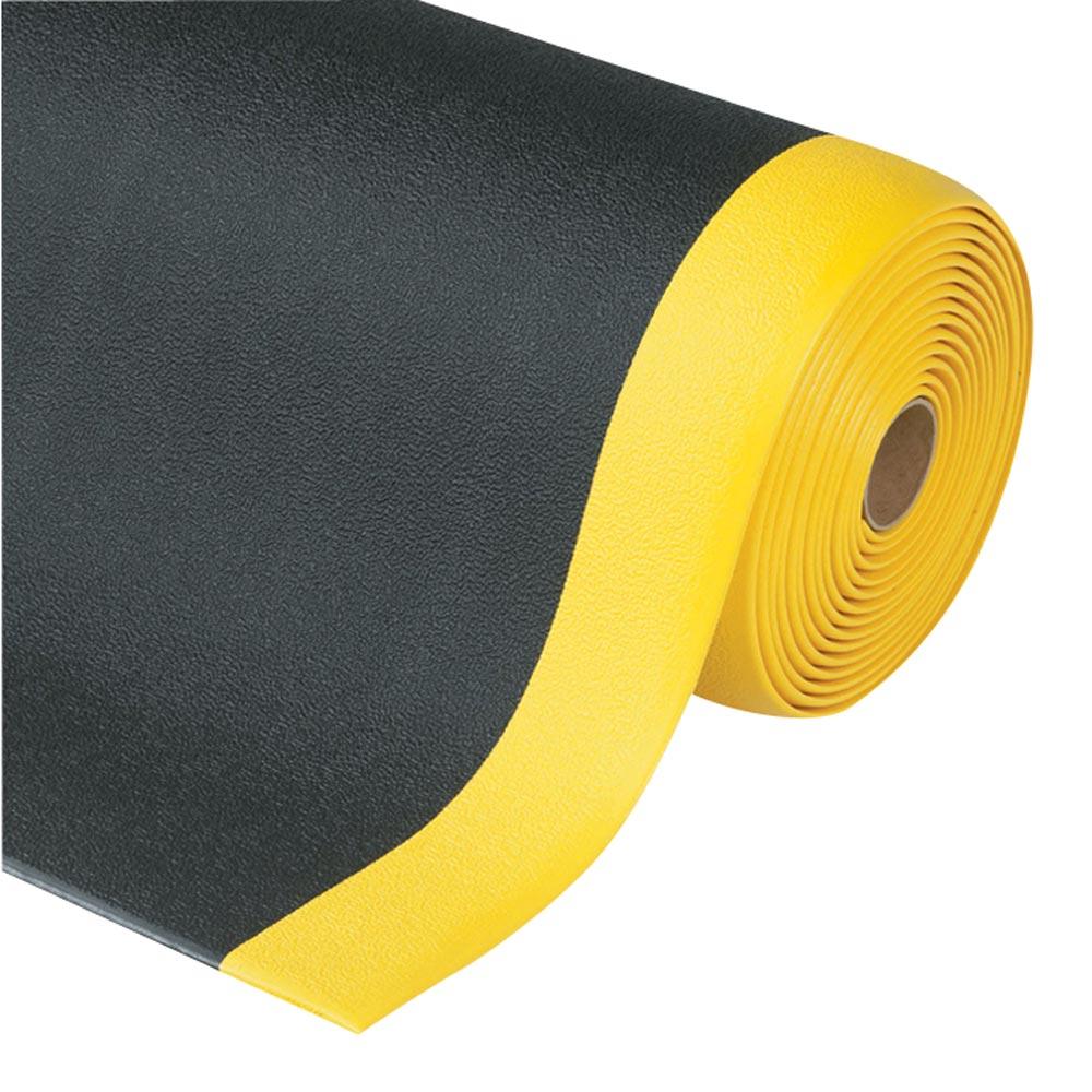 Arbeitsplatzbodenbelag aus Vinyl, Mattenware gerillt, Farbe grau, LxB lfd. mx1220 mm, Höhe 9 mm, lfm