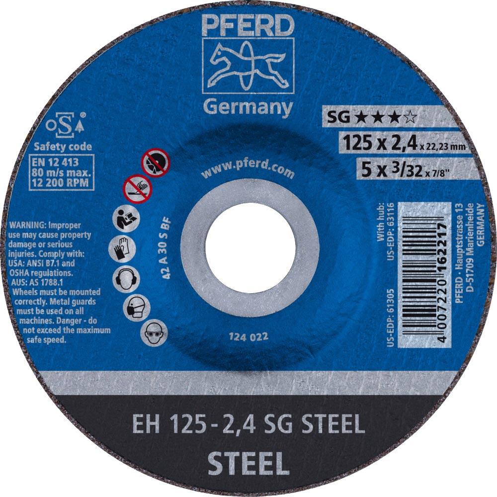 Trennscheibe SG STEEL D125x2,4mm gekröpft Stahl Bohrung 22,23 mm