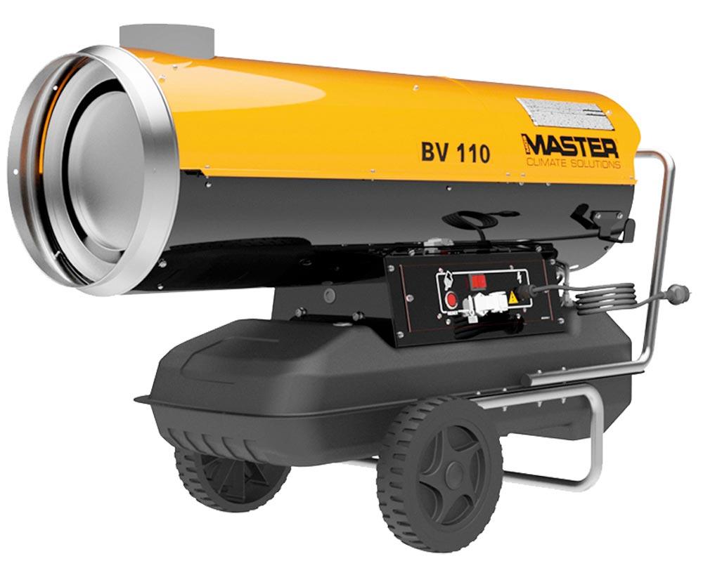 MASTER Öl-Heizautomat BV 110 E, 230/50 V/Hz, mit Abgasführung, Nennwärmel. 34 kW, Luftl. 1800 cbm/h, LxBxH 1235 x 575 x 1000 mm