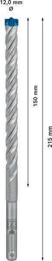 Hammerbohrer Expert SDS-7X Ø 12,0 mm Arbeits-L.150 mm L.215 mm SDS-plus 1 Stück