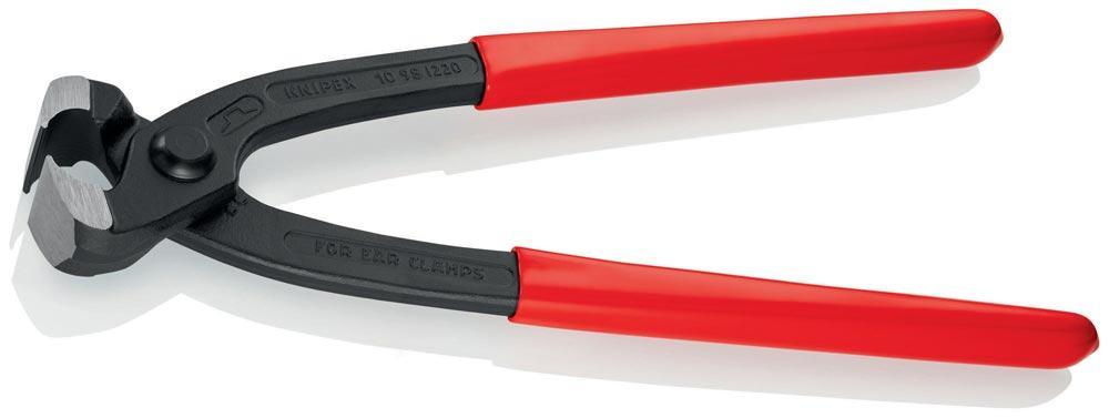 Ohrklemmenzange Gesamtlänge 220 mm Kopf schwarz atramentiert Kunststoff-Überzug