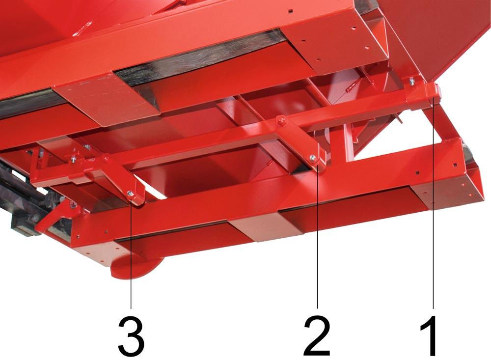 Automatischer Kippbehälter, LxBxH 1485x1095x865 mm, Vol. 0,6 cbm, Traglast 1000 kg, feuerverzinkt