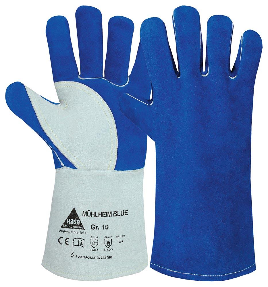 Schweißerhandschuhe Mühlheim Blue Größe 8 blau/grau EN 388, EN 12477 PSA-Kategorie II