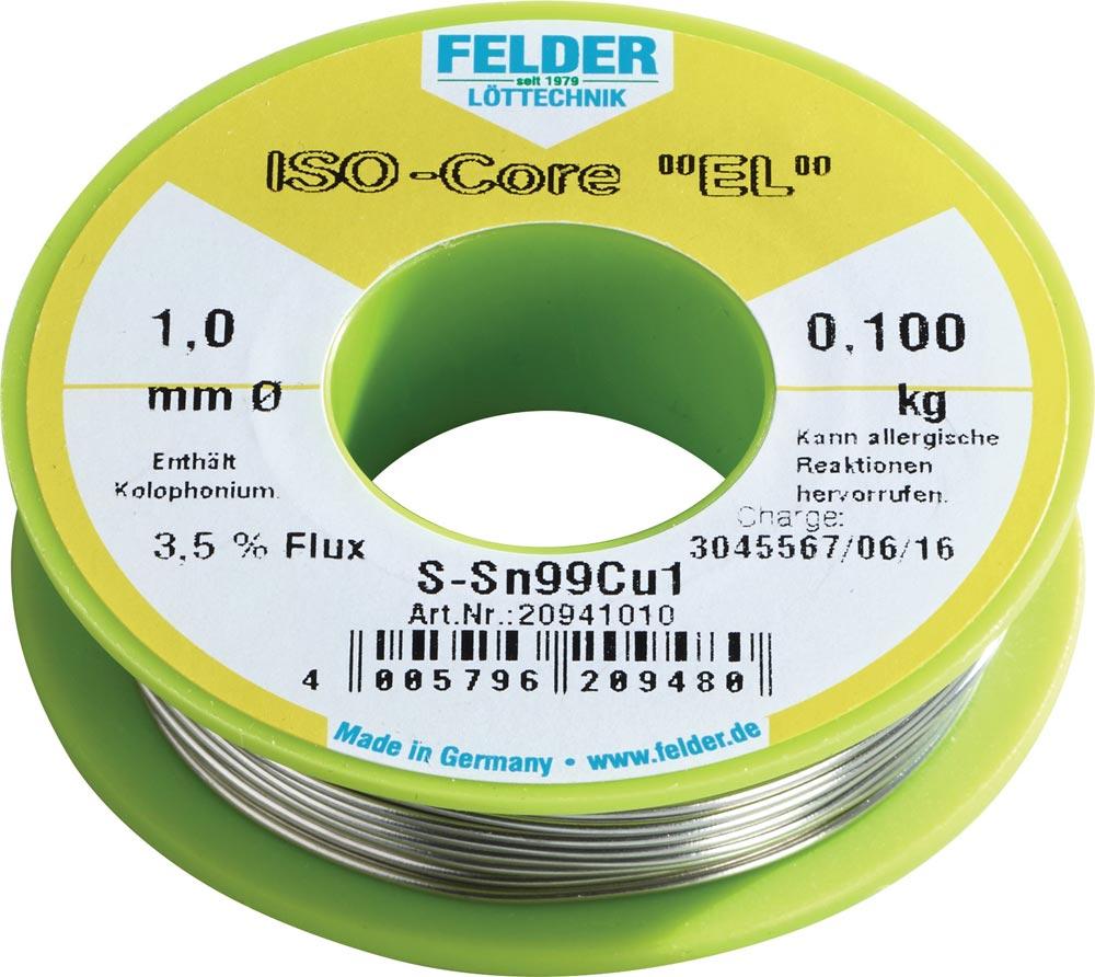 Lötdraht ISO-Core® EL 1 mm 100 g S-Sn99Cu1