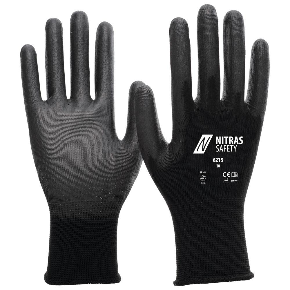 Nylon-Strickhandschuhe 6215, Farbe schwarz, Gr. 10