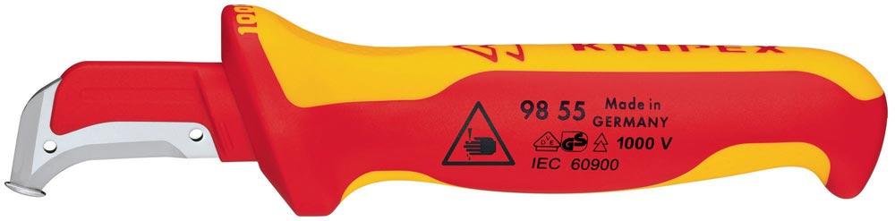 Abmantelungsmesser Länge 180 mm Klingenlänge 38 mm VDE Mehrkomponentengriff