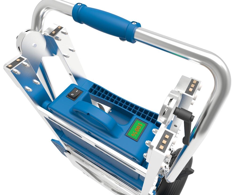 Elektrischer Treppensteiger, faltbar, Traglast 170 kg, inkl. Akku, Ladegerät und Spanngurt