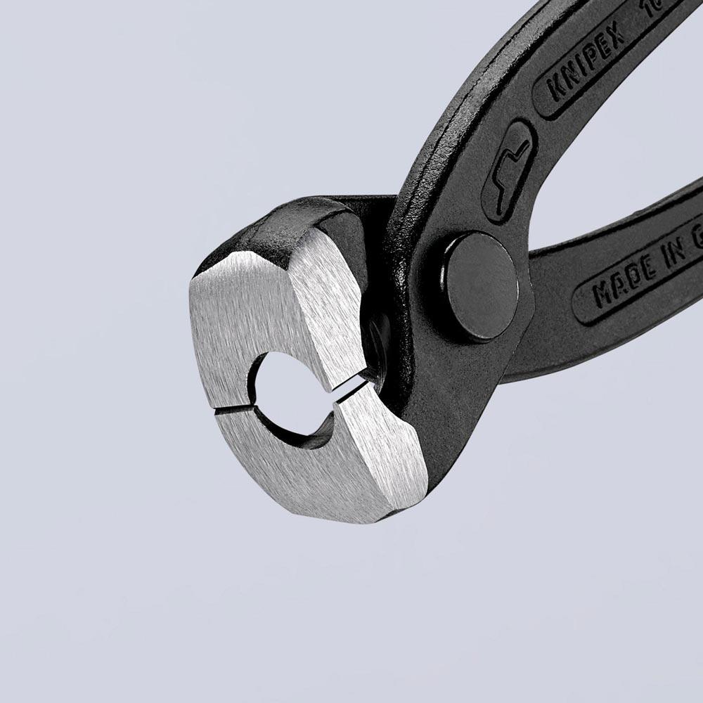 Ohrklemmenzange Gesamtlänge 220 mm Kopf schwarz atramentiert Kunststoff-Überzug seitliche Pressnase Ohrklemmenzange Gesamtlänge 220 mm Kopf schwarz atramentiert Kunststoff-Überzug seitliche Pressnase