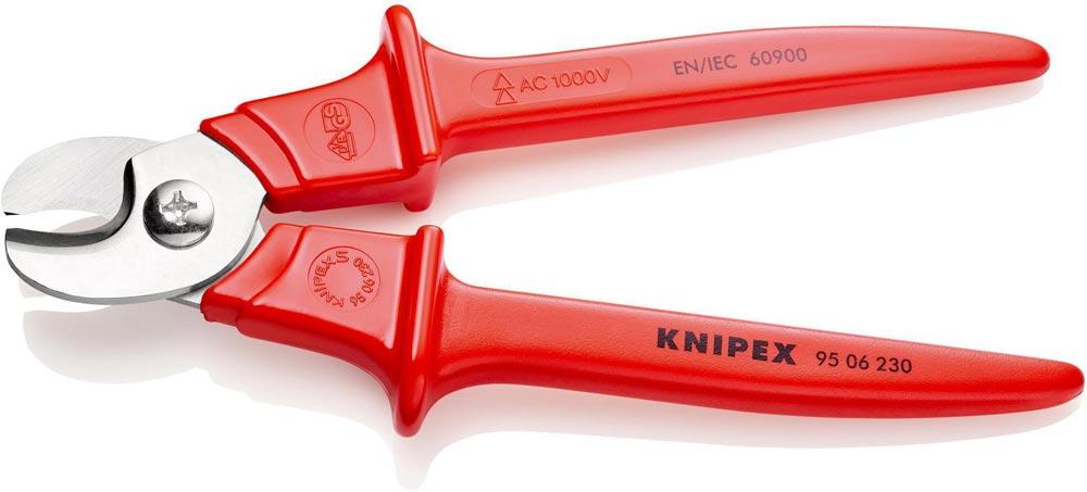 Kabelschere Länge 230 mm Kopf poliert VDE Kunststoff umspritzt
