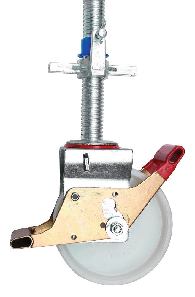 Fahrgerüst, Aluminium, mit Fahrtraverse, Arbeitsfläche 1,30x2,95 m, Standhöhe 3,60 m, Gerüsthöhe 4,82 m, Gewicht 285,4 kg
