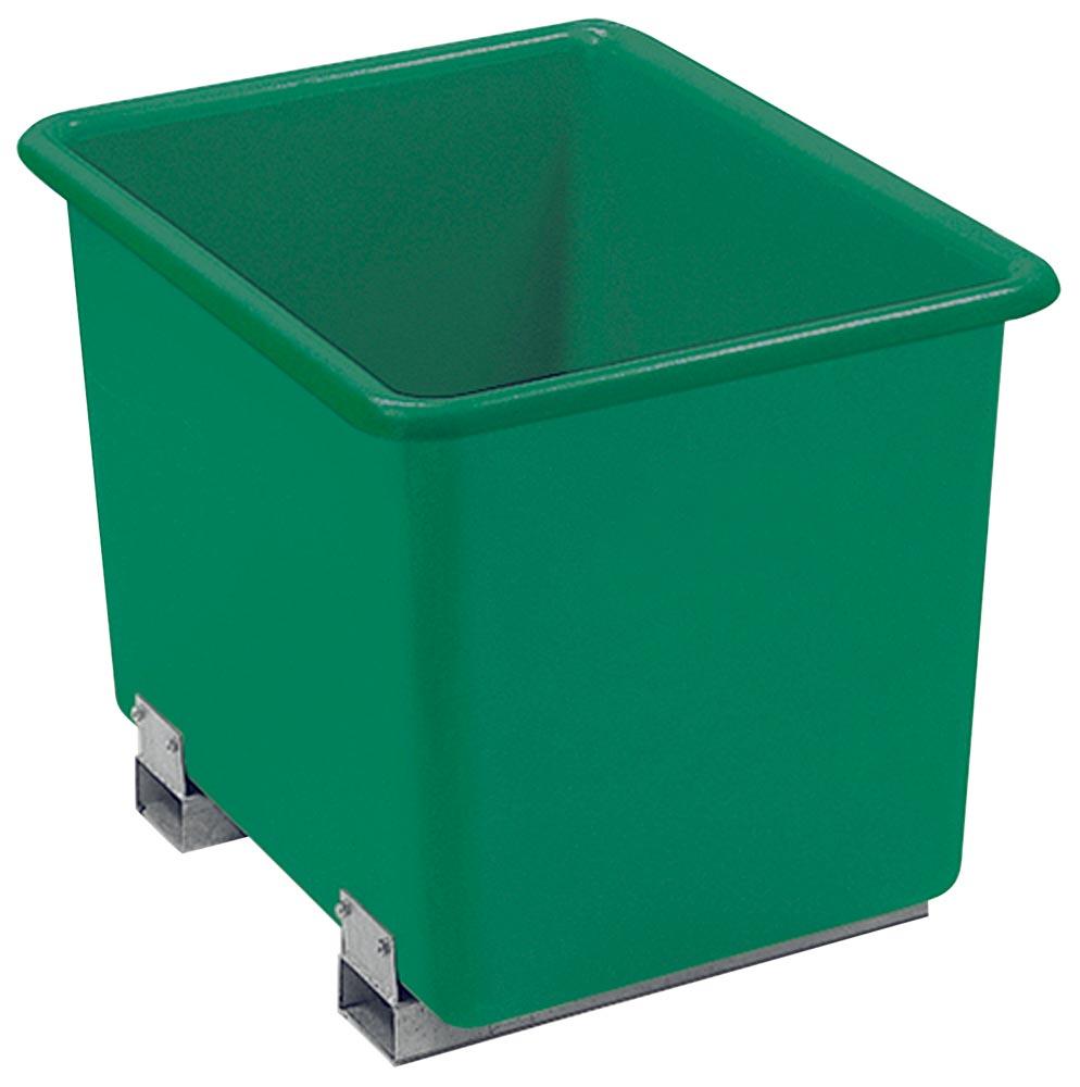 GFK-Rechteckbehälter, mit Staplertaschen, Volumen 2200 l, LxBxH oben auß/inn 2110/1970x1480/1340x930/920 mm, Farbe grün GFK-Rechteckbehälter, mit Staplertaschen, Volumen 2200 l, LxBxH oben auß/inn 2110/1970x1480/1340x930/920 mm, Farbe grün