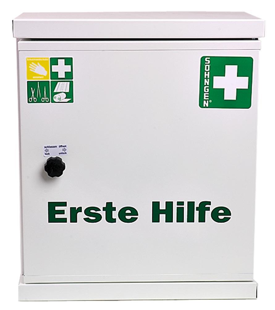 Verbandschrank, mit 1 Boden, Farbe weiß, Füllung nach DIN 13157
