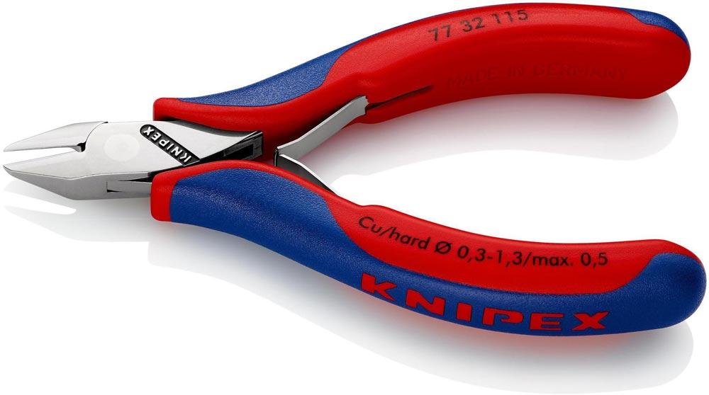 Elektronik-Seitenschneider Länge 115 mm Form 3 Facette ja, klein Mehrkomponenten-Hüllen spiegelpoliert