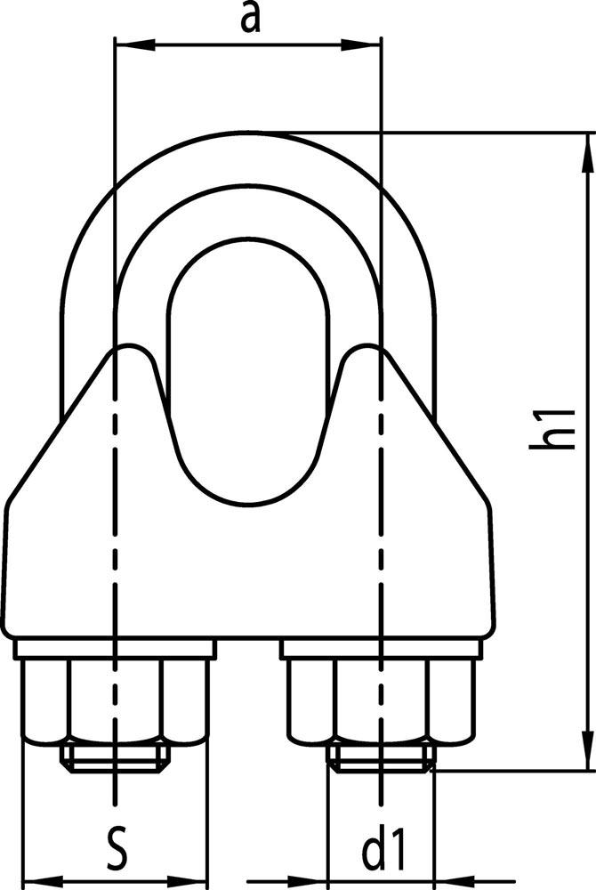 Sicherheitsdrahtseilklemme DIN 1142-EN 13411-5 Gewinde M6 Nenngröße 6,5 mm verzinkt