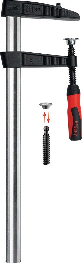 Temperguss-Schraubknecht TGK-2K Spannweite 1000 mm Ausladung 120 mm 2-Komponentengriff 35 x 11 mm