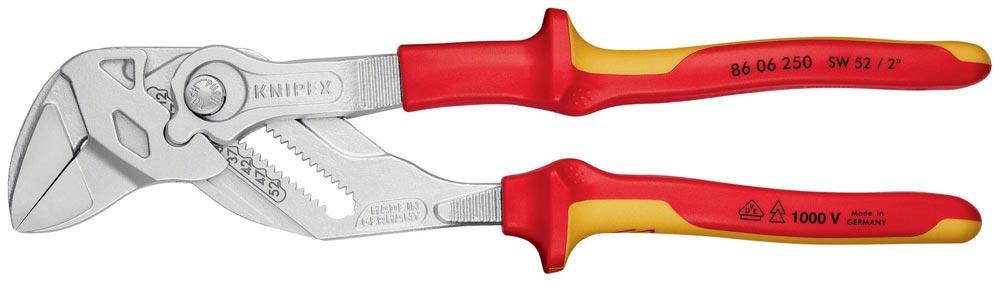 Zangenschlüssel Länge 250 mm Spannweite 46 mm verchromt Mehrkomponenten-Hüllen VDE