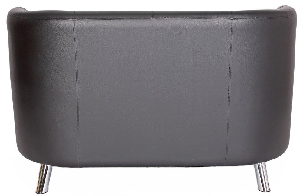 Sofa Club PLUS, 2-sitzer, BxTxH 1270x600x760 mm, Sitz BxT 1060x480 mm, Kunstleder, schwarz, Füße verchromt