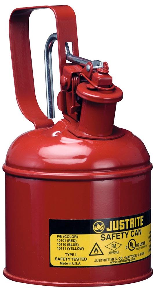 Sicherheitsbehälter aus Stahlblech, Durchm.xH 117x210 mm,Vol. 1 Liter, Farbe rot