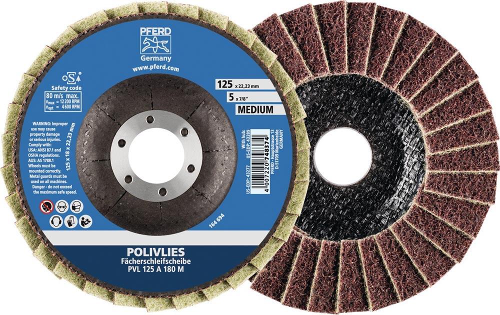 Fächerscheibe POLIVLIES Ø 115 mm Körnung fein Korund A