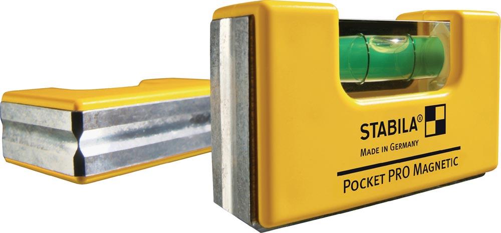 Wasserwaage Pocket PRO Magnetic 7 cm Aluminium gelb  1mm/m mit Magnet