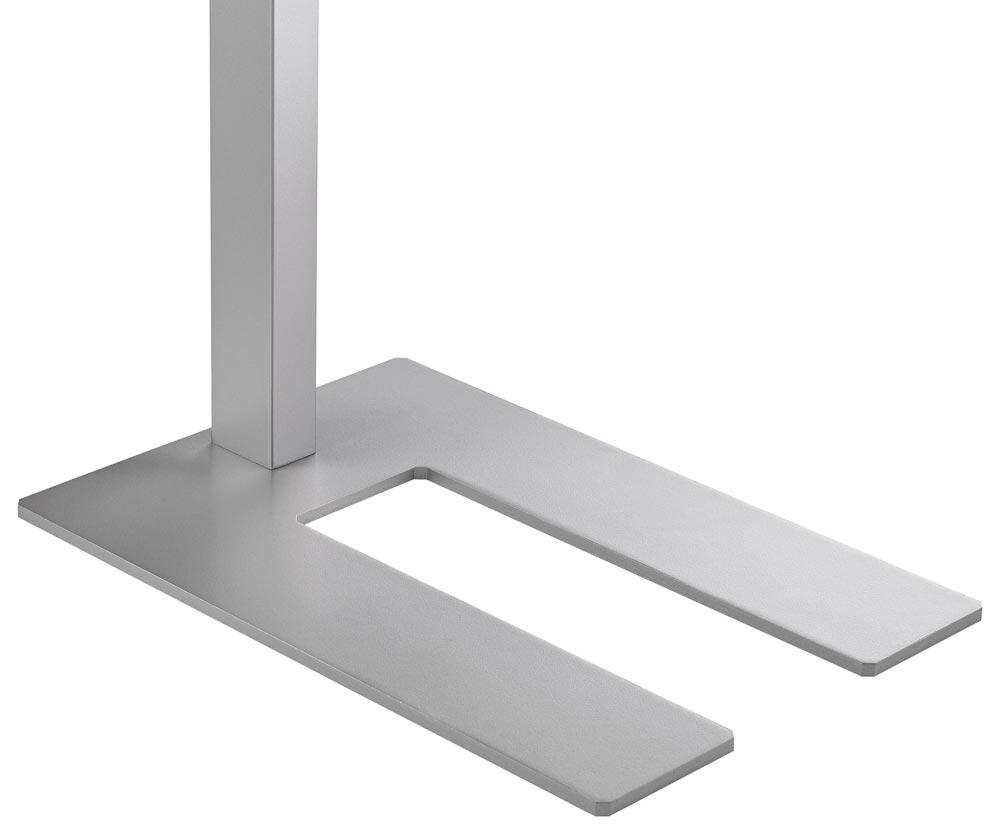 LED-Stehleuchte, Höhe 1950 mm, Leuchtenkopf 280x610 mm, Abstrahlung nach oben + unten, 80 W, silber