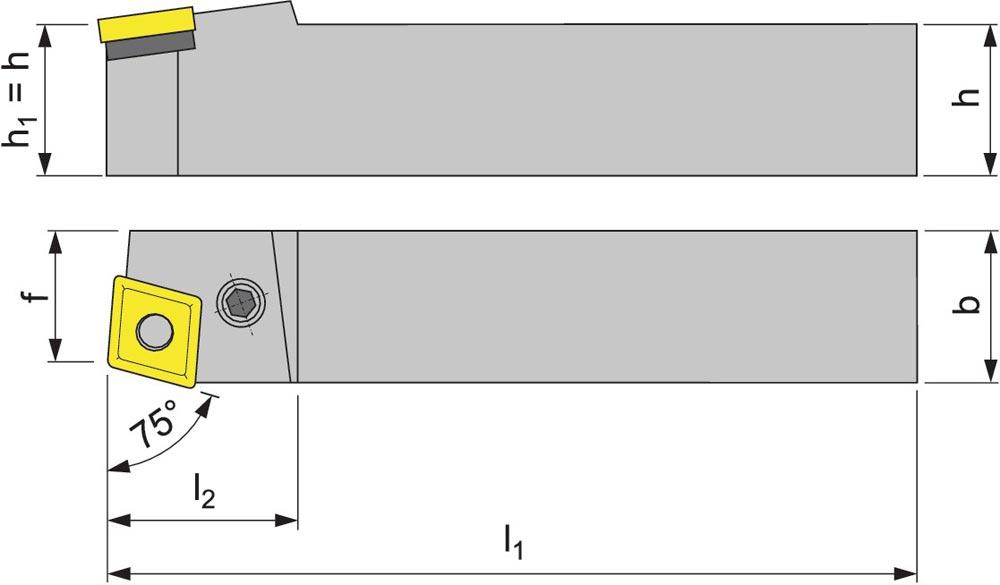 Klemmdrehhalter PCBNR2020K12 rechts brüniert Außendrehen