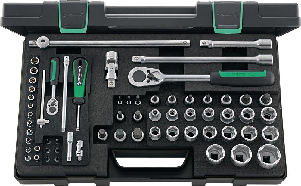 Steckschlüsselsatz 86TX 63-teilig 1/4 + 1/2  Schlüsselweiten 4-30 mm Anzahl Zähne 22/36 6-Kant Steckschlüsselsatz 86TX 63-teilig 1/4 + 1/2  Schlüsselweiten 4-30 mm Anzahl Zähne 22/36 6-Kant