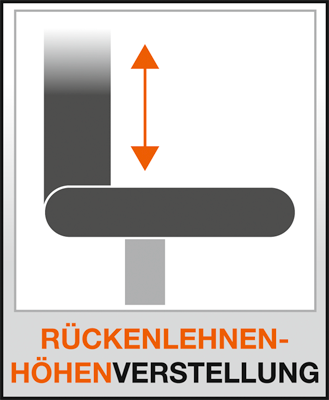 Bürodrehstuhl, Gr.XL, Sitz-BxTxH 460x440x430-530 mm, Lehnenh. 560-610 mm, Punkt-Synchronm., Lendenwirbelstütze, Bandscheibensitz, Bezug dunkelblau