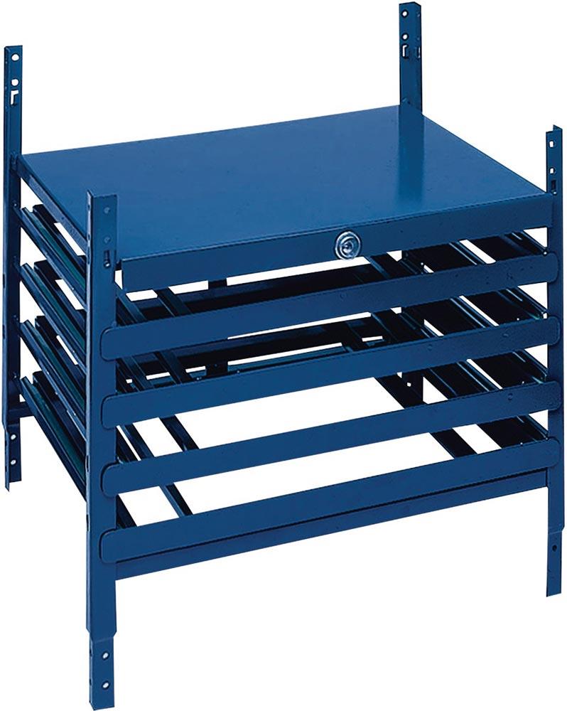Schubladenelement LOGS 220 H520xB540xT390mm 4 Schubladen abschließbar für Kästen blau