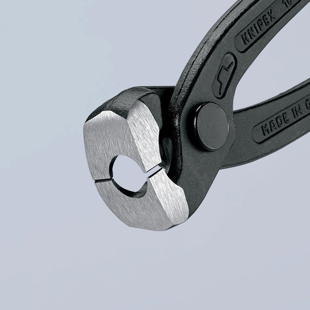 Ohrklemmenzange Gesamtlänge 220 mm Kopf schwarz atramentiert Kunststoff-Überzug seitliche Pressnase Ohrklemmenzange Gesamtlänge 220 mm Kopf schwarz atramentiert Kunststoff-Überzug seitliche Pressnase