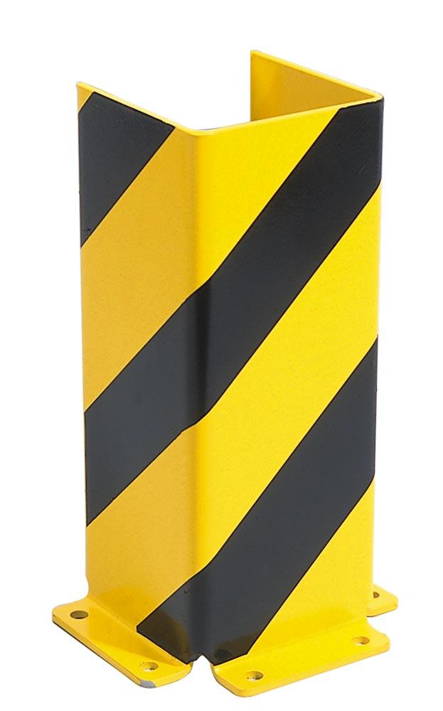 Anfahrschutz, Stahl-U-Profil, kunststoffbeschichtet gelb/schwarz, Höhe 400 mm, Stärke 6 mm, Querschnitt 160 mm