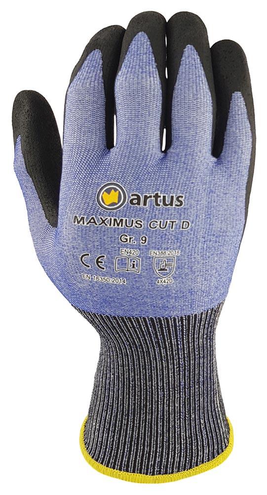Schnittschutz-Handschuhe blau artus Maximus Cut D, Gr.8