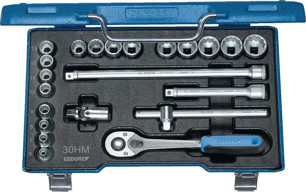 Steckschlüsselsatz 30 HMU-10 22-teilig 3/8  Schlüsselweiten 6-22 mm Anzahl Zähne 32 6-Kant
