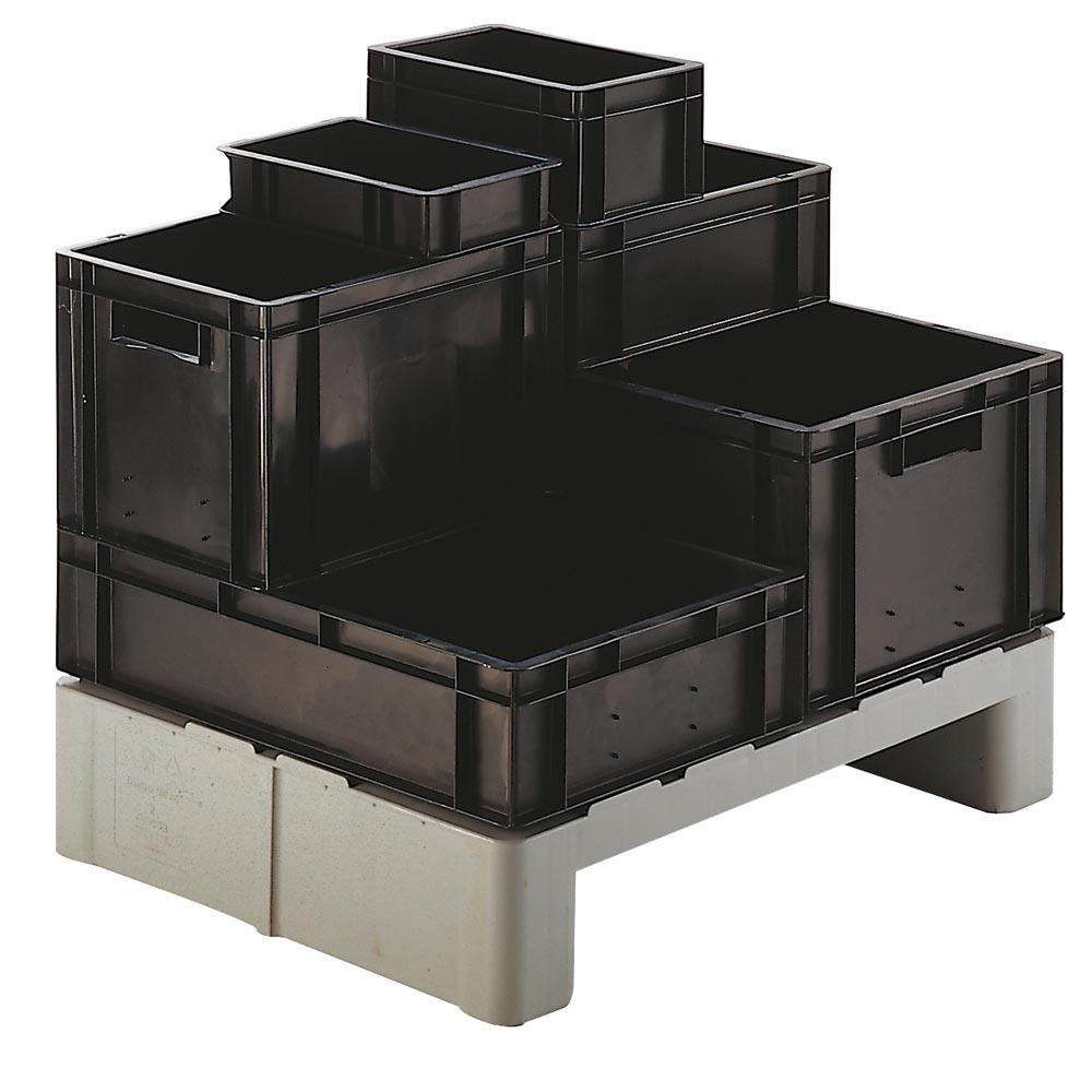 Euronormbehälter, leitfähig, Polypropylen, schwarz, LxBxH außen/innen 600/551x400/352x175/165 mm, VE 2 Stück
