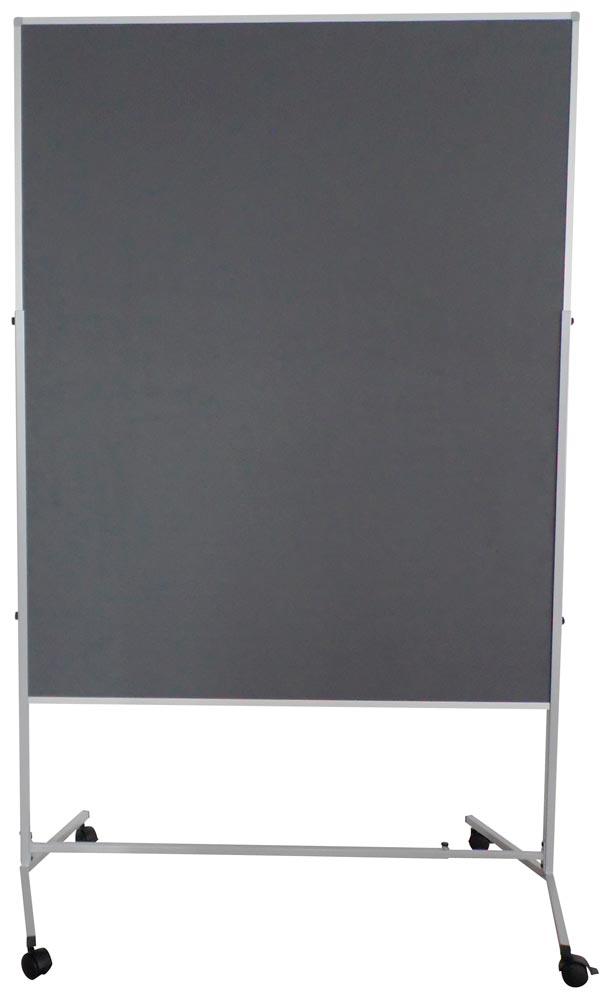 Moderationswand Vario, filzbespannt grau, Tafelgröße BxH 1200x1500 mm, Gesamthöhe 1960 mm