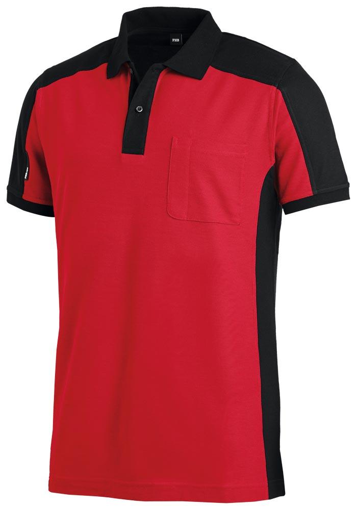 Polo-Shirt KONRAD, rot-schwarz Gr. M