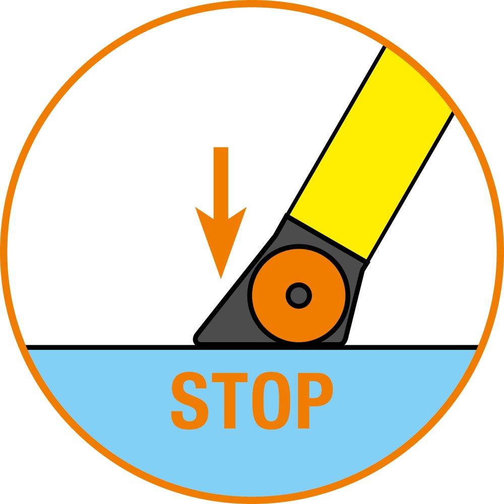 Alu-Klapp-Tritt mit Roll-Stop-Automatik, 80 mm tiefe Stufen, Standhöhe oberste Stufe 0,44 m, 2x2 Stufen, Farbe gelb