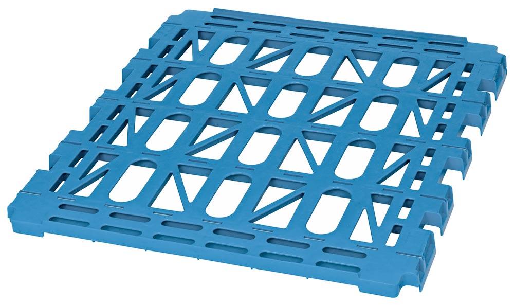 Kunststoff-Etagenboden, RAL 5012 lichtblau, Traglast 150 kg, passend zu  2 u.3-seitige Rollbox