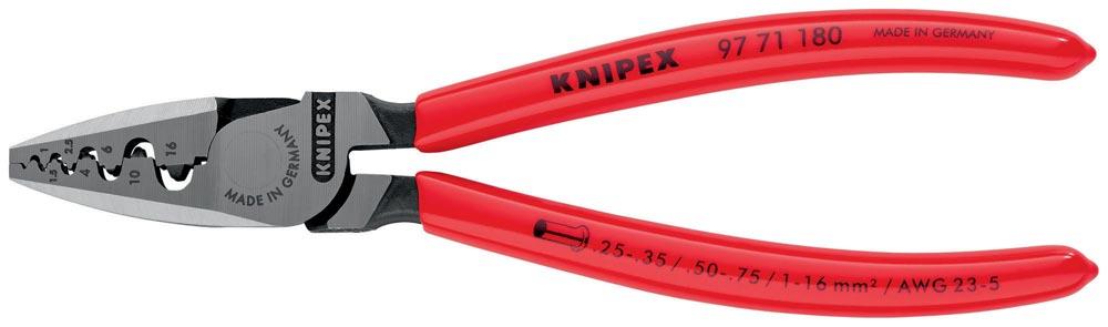 Aderendhülsenzange Gesamtlänge 180 mm 0,25 - 16,0 (AWG 23 - 5) mm poliert Kunststoffüberzug