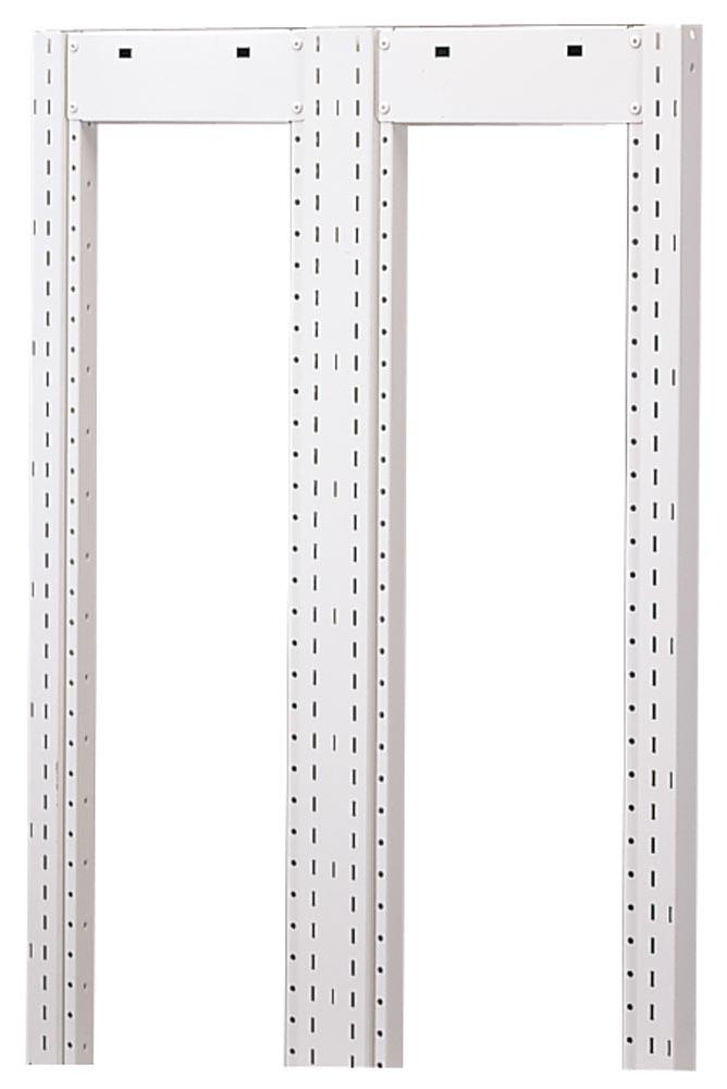 Archiv-Steckregal, Anbaufeld, doppelseitig, 5 OH, 6 Fachböden, Fachlast 120 kg, BxTxH 871x600x1900 mm, RAL 7035 lichtgrau