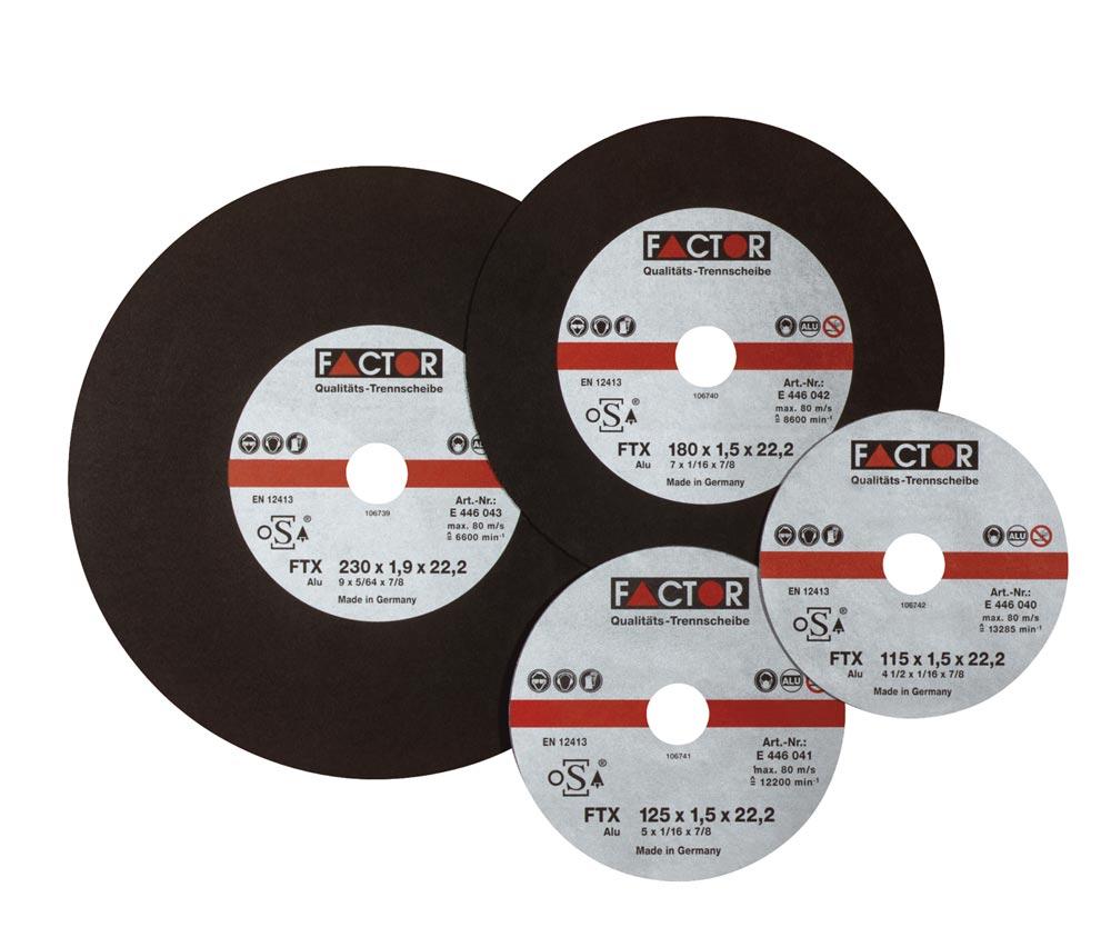 Trennscheiben für Aluminium, dünne Ausf. FTX-Alu 125 x 1,5 x 22,23 mm Trennscheiben für Aluminium, dünne Ausf. FTX-Alu 125 x 1,5 x 22,23 mm