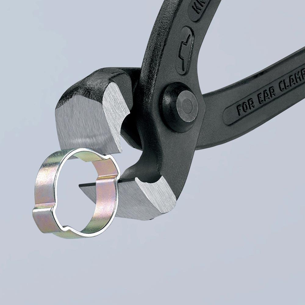 Ohrklemmenzange Gesamtlänge 220 mm Kopf schwarz atramentiert Kunststoff-Überzug Ohrklemmenzange Gesamtlänge 220 mm Kopf schwarz atramentiert Kunststoff-Überzug