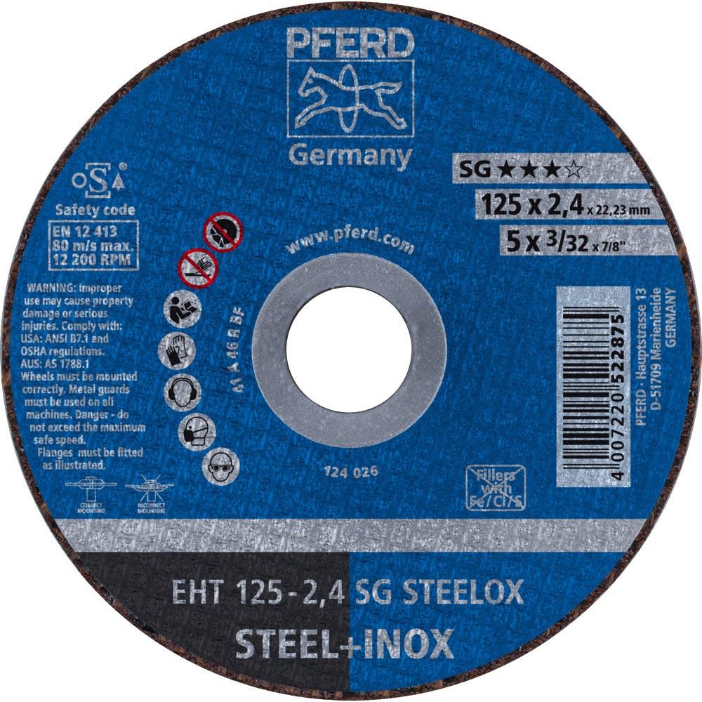 Trennscheibe SG STEELOX D125x2,4mm gerade INOX Bohrung 22,23 mm